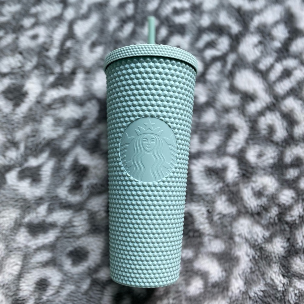 Mint Green Studded Starbucks cup